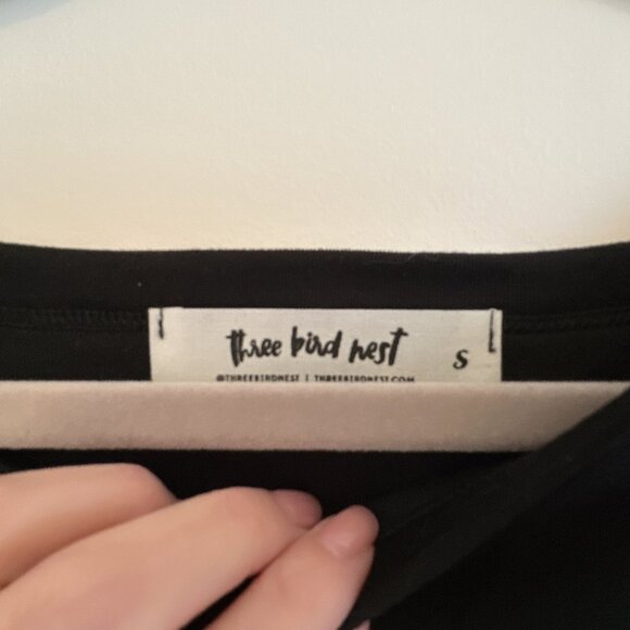 Three Bird Nest Oversized Sunday Morning Babydoll Top in Black - Picture 2 of 3